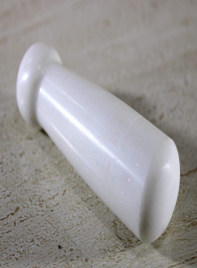 SAMEER SALES Marble Pestle for Mortar Sets Kharal Khalbatta Imam Dasta Ohkli Musal Idi Kallu Khal Musal Spice Grinder Okhli Masher Spice Masher for Home Kitchen (White Only Pastle) - Image 3